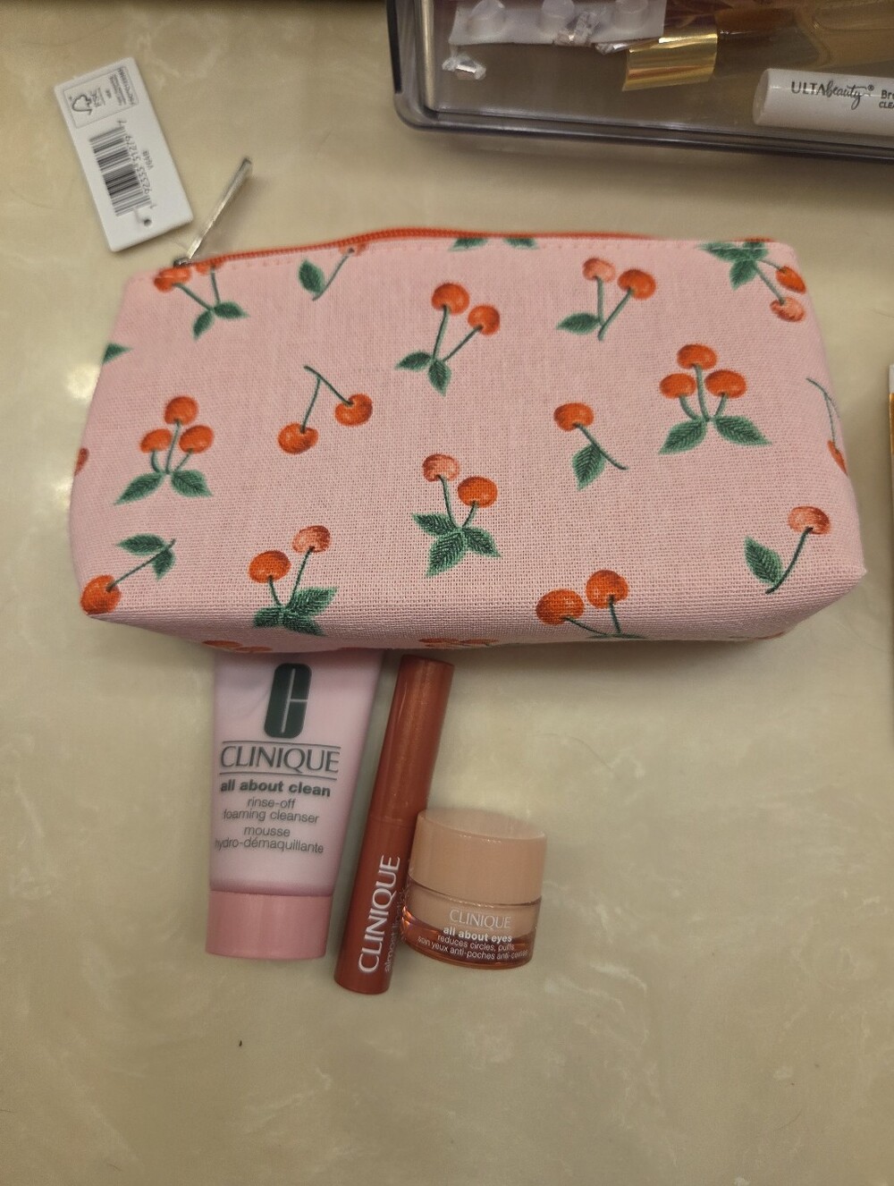 Clinique Pink Lipstick & Skincare Trio - Almost Lipstick & All About Clean